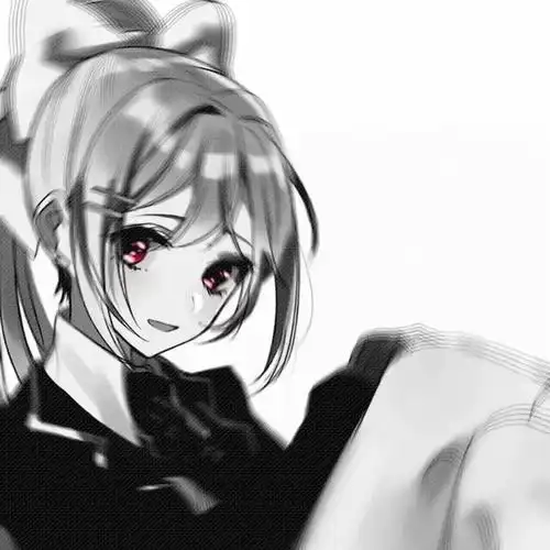暗黑风格黑白女生动漫头像