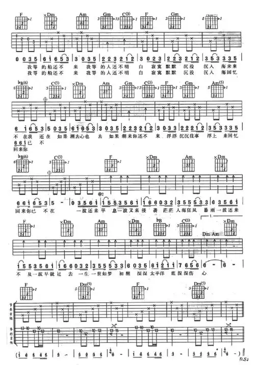 伤心太平洋吉他谱