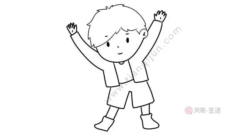 男孩简笔画衣服涂色