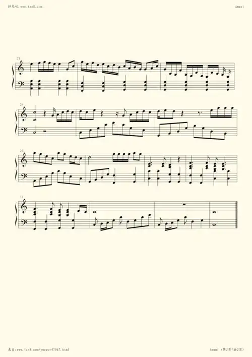 钢琴谱 - amani