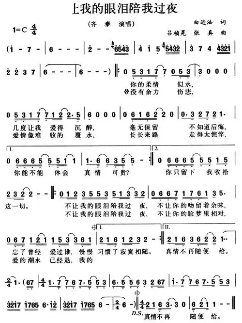 不让我的眼泪陪我过夜_齐秦