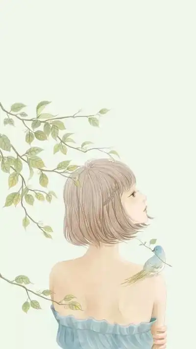 短发女生壁纸 背影