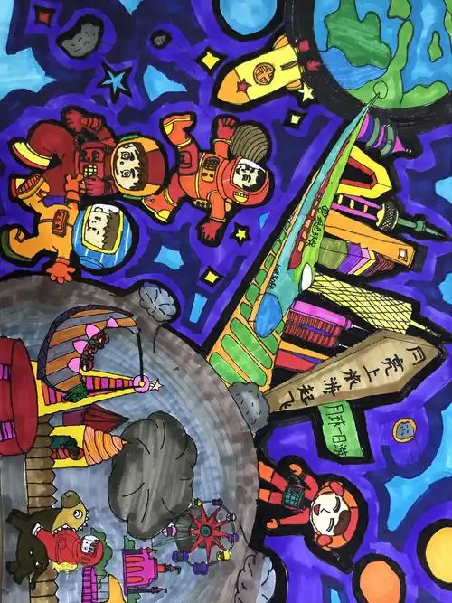 绘画点燃梦想 — 海区四小举行第二届科技创新科幻画大赛