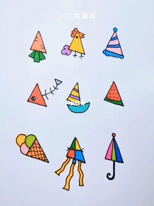 用三角形画画啦