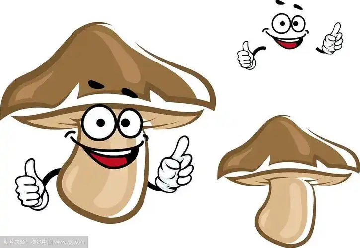 卡通棕色森林蘑菇的角色