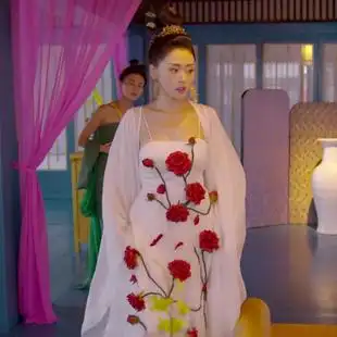 太子妃升职记张天爱同款衣2016新款独家白色抹胸长裙玫瑰小礼服女