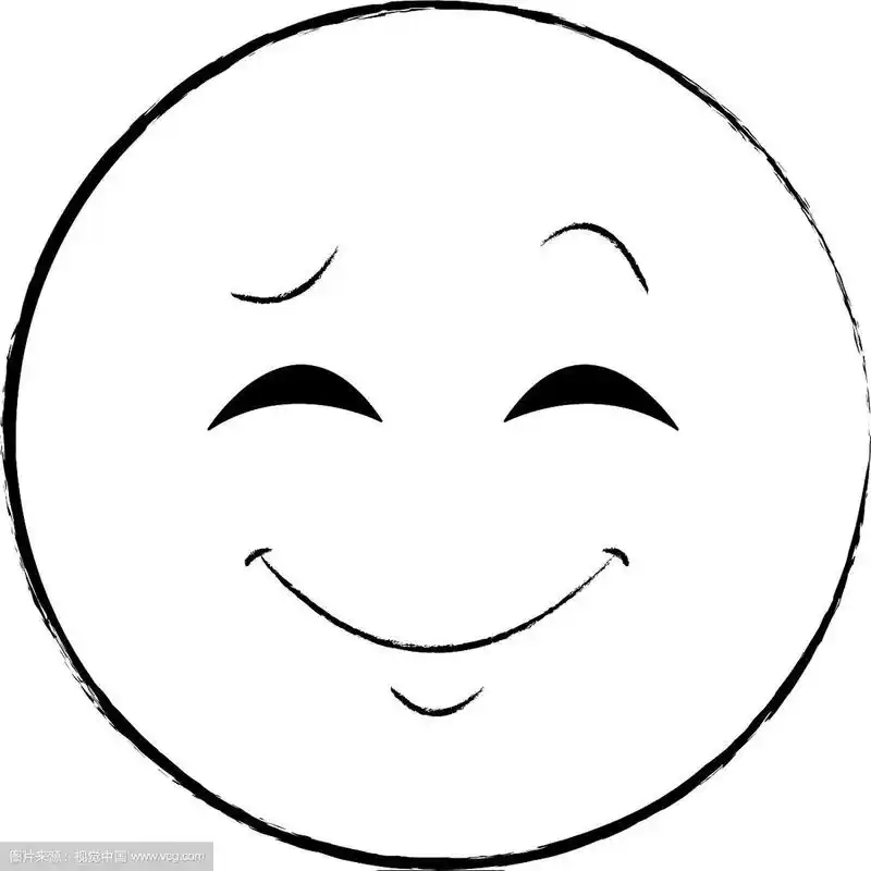 微笑聊天表情素描