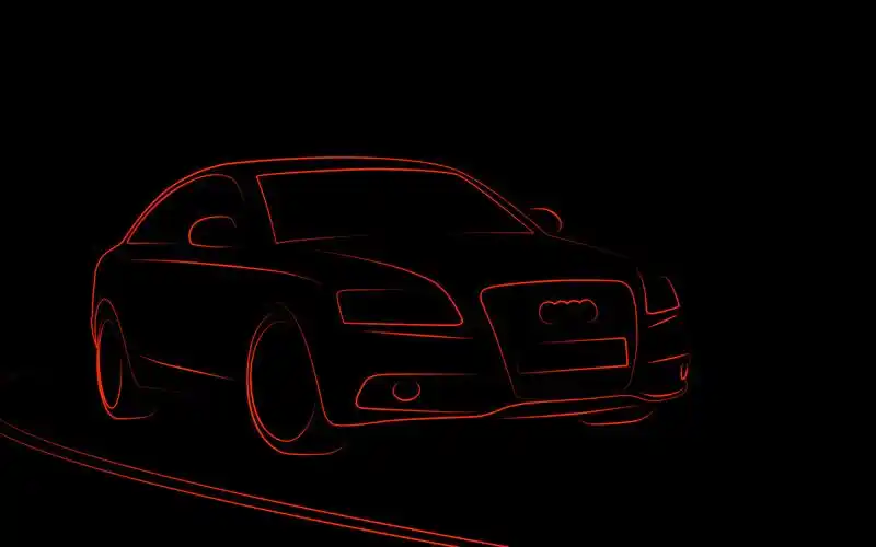 简约设计宝马gtr奥迪汽车黑色线条宽屏壁纸壁纸图片