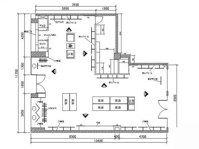 品牌服装店店铺平面图