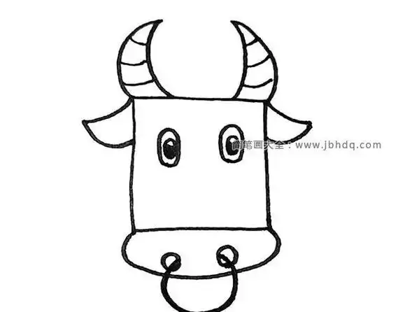 简笔画动物牛头