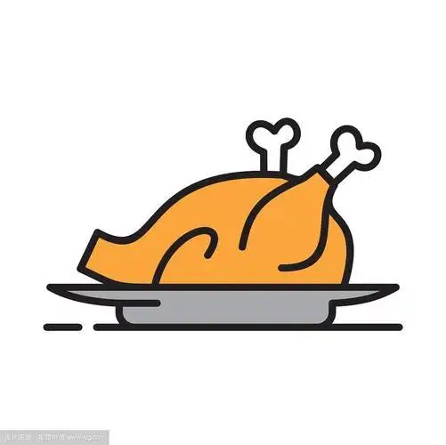 炸鸡图标上的白色背景图形