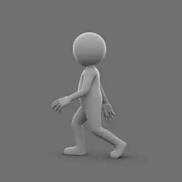 卡通小人行走通道合成