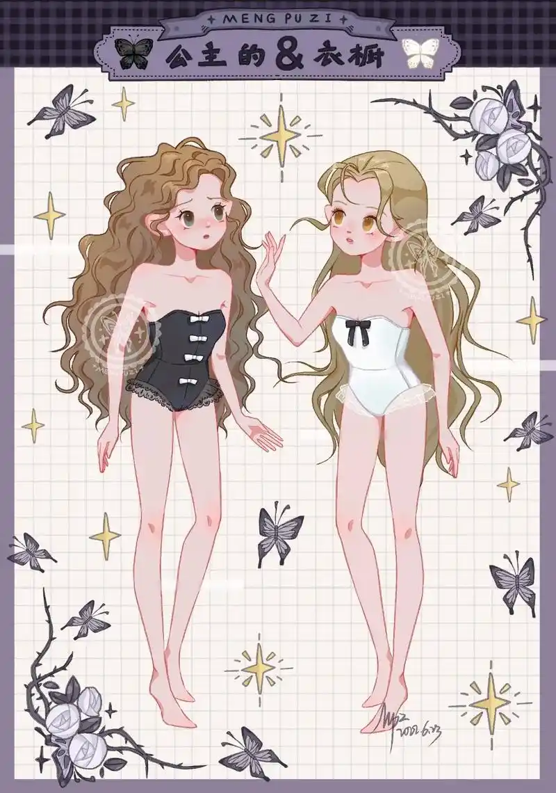 黑公主&白公主.#换装贴纸 #文创 #手账贴纸 #手帐er手 - 抖音