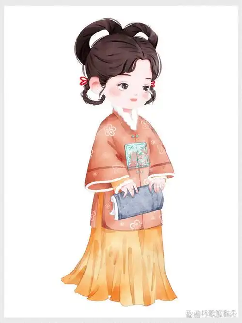 免扣素材|国潮古风|q版卡通人物|古代美人 今日主题:萌萌哒素材哟,五