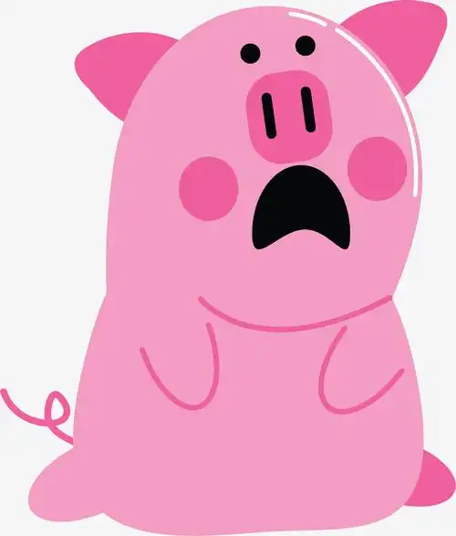 目瞪口呆粉色小猪