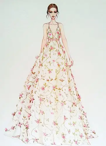 【笔尖时尚】手绘插画 婚纱礼服 水彩手绘 素材 ida sjstedt spring