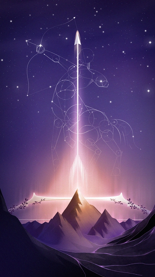 星座物语射手座星空h5背景素材