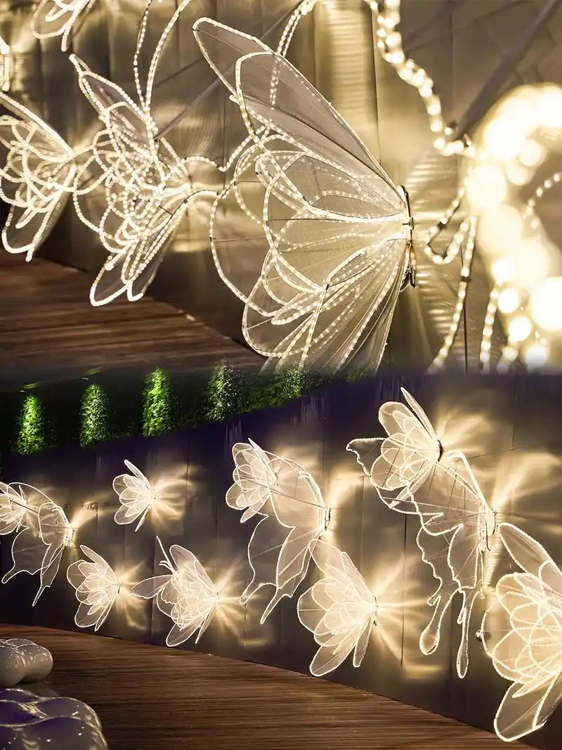 这个蝴蝶灯光装置互动性很 - 抖音