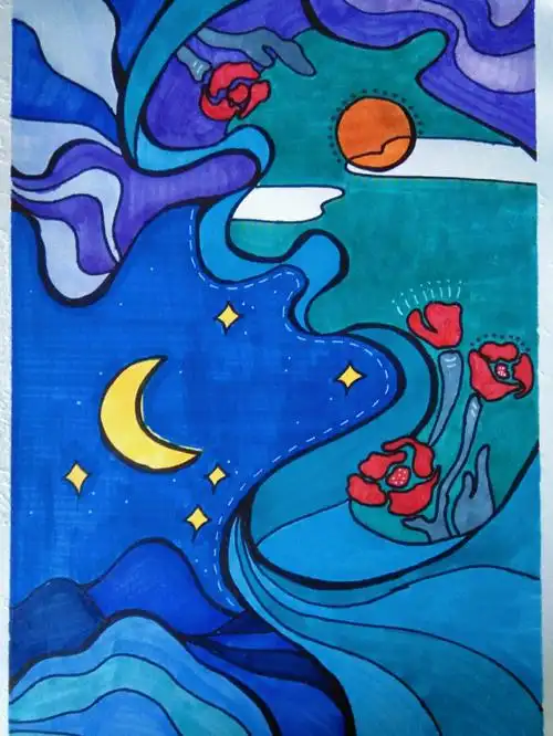 初学者马克笔仿画