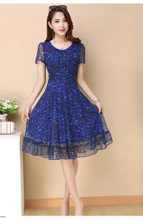 奢华哥弟情正品牌妈妈装唯品会特卖女装大码真丝桑蚕丝连衣裙女夏_7折