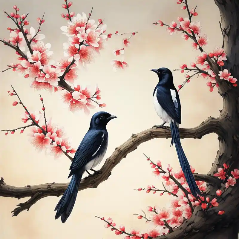 吉祥头像94梅花喜鹊报好运 新年新气象,换个吉祥头像迎接好运吧!