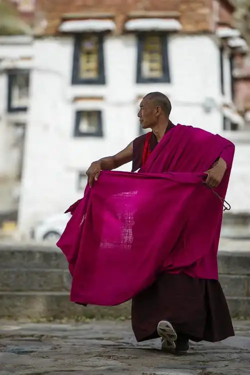 藏传佛教喇嘛僧人穿着的袈裟与佛教其他支派的袈裟略有不同.