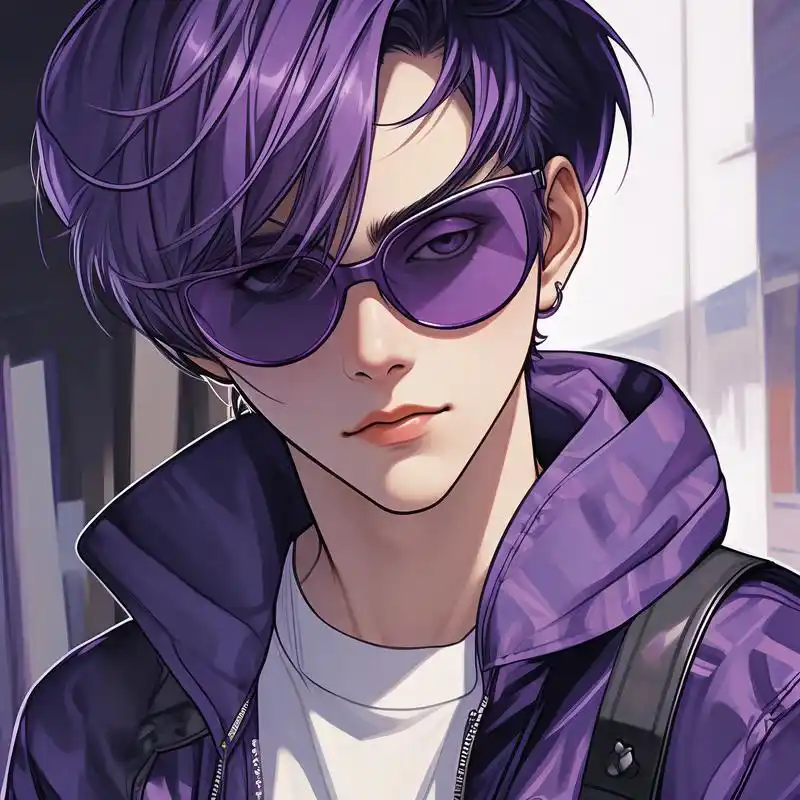 这组紫色系男生头像真是太酷了!