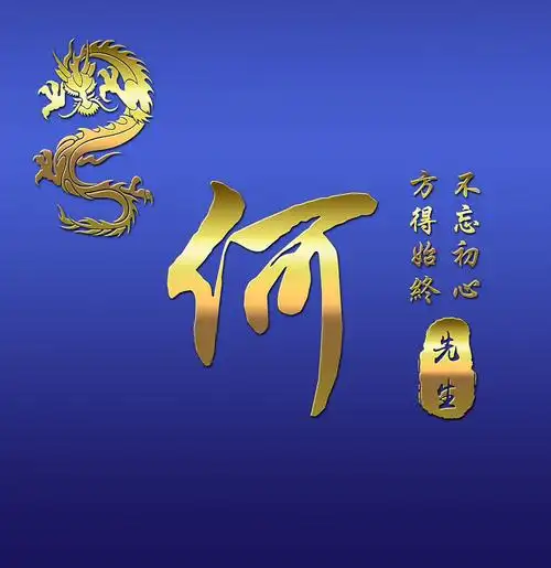 20个超好看的蓝色背景金色样式姓氏头像一定有你的姓氏