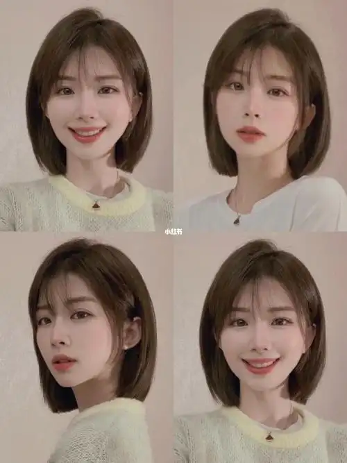 超级显脸小还减龄的齐肩短发女孩圆方脸