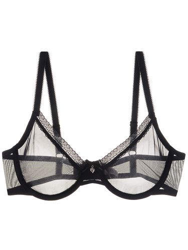 全透明网纱性感内衣超薄款透视文胸大胸蕾丝胸罩内裤套装奶罩纯欲