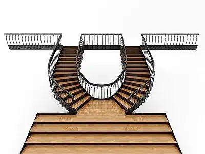 3d双分双合楼梯模型