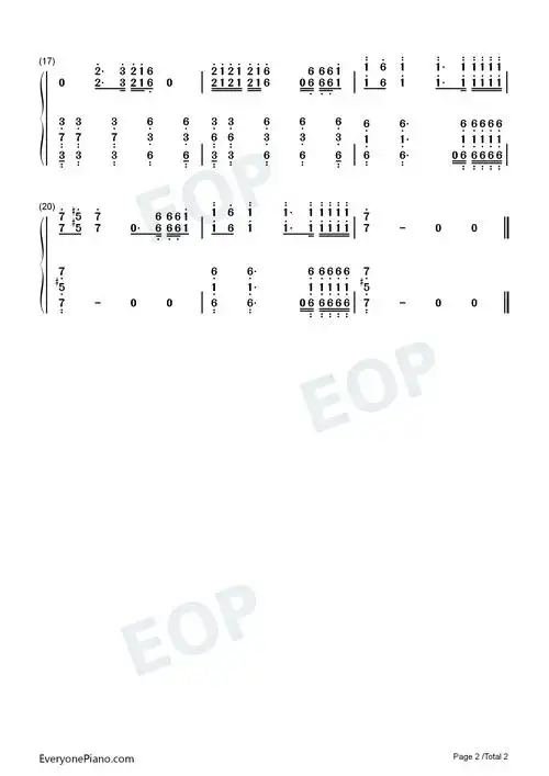 enemy-宿敌-英雄联盟双城之战op双手简谱预览2