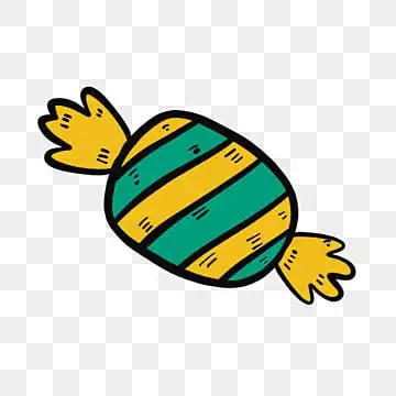 一颗黄绿条纹的糖果, 一颗, 黄绿, 条纹 png和psd图片素材