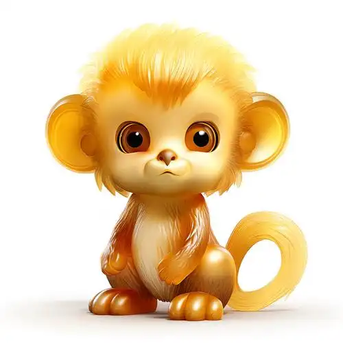 【ai数字艺术】可爱的猴子3d造型玻璃摆件图片下载