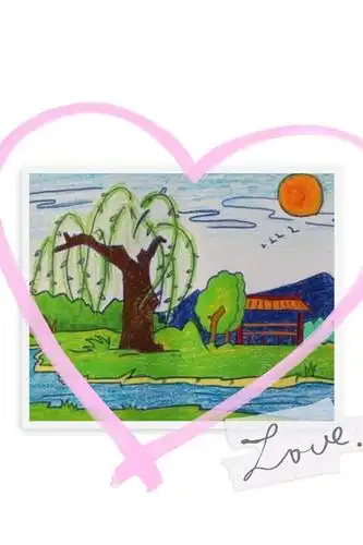 飨堂小学二年级美术线上活动"我为春天画幅画"