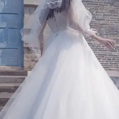 女生半身仙女裙头像图片高清好看不露脸的头像女婚纱裙