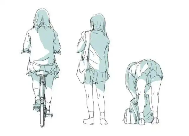 动画师必备日式人物动态参考密集漫画动画插画动作素材-淘宝网