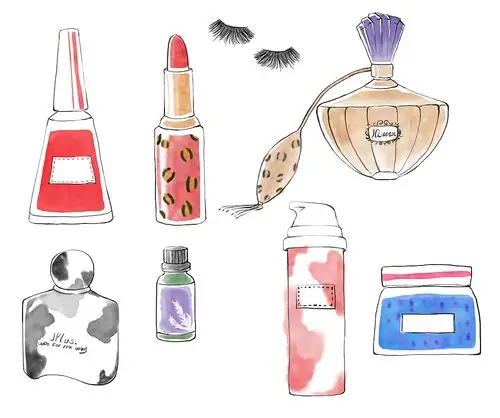 化妆品手绘插画