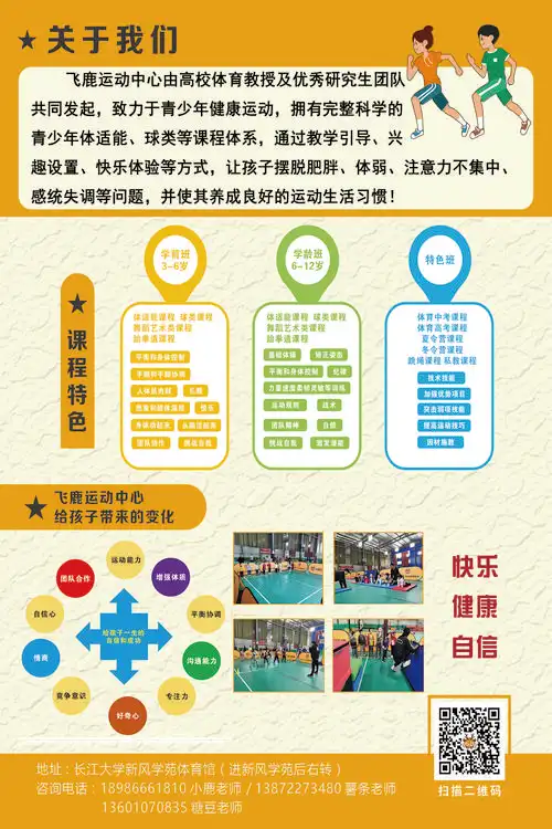 课程种类:少儿体适能,篮球,乒乓球,少儿网球宣传互动吧链接到vx得到18