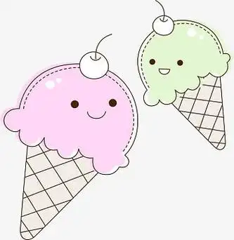 psdjpg冰淇淋与桃心卡通海报背景素材png手绘卡通线条冰淇淋png咖