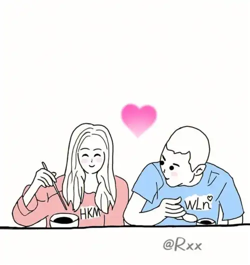 简简单单的情侣手绘给朋友画的啦#手绘 #头像  #手绘情侣