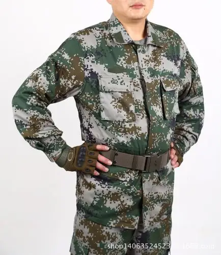 新品低价批发07林地夏作训迷彩服 迷彩服长袖套装男士迷彩服.
