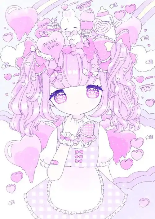 动漫 平铺 萌物 软妹 少女心 粉色 卡通 可爱 人物 萌萌的 手机壁纸