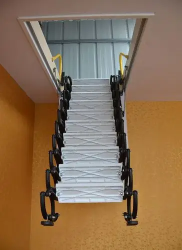 天津市安装电动折叠简易壁挂伸缩楼梯 阁楼楼梯