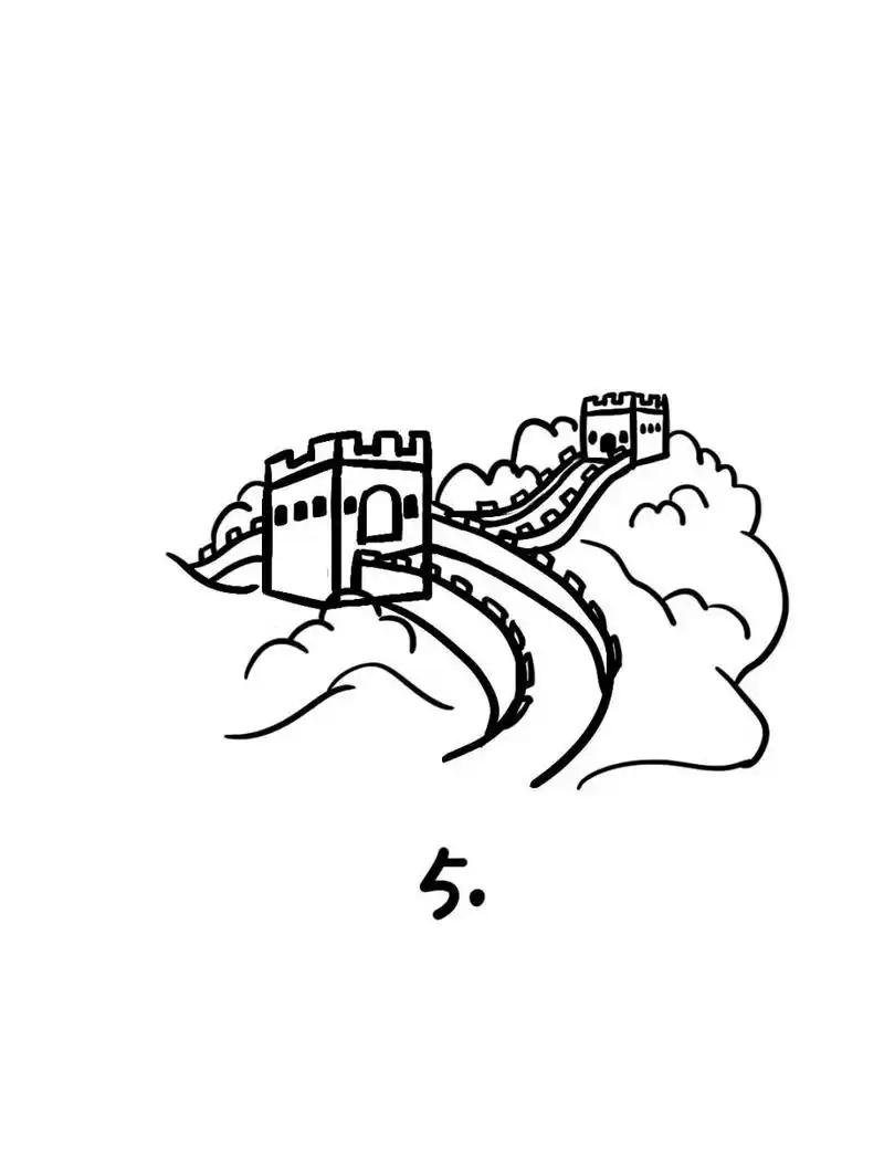 地标建筑简笔画教程36 长城(the great wall),又称万里长城,是中国