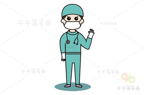 医生简笔画 劳动节向一线医护人员致敬