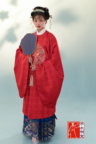 明堂云凤团补原创品牌传统汉服圆领长袄明制汉服