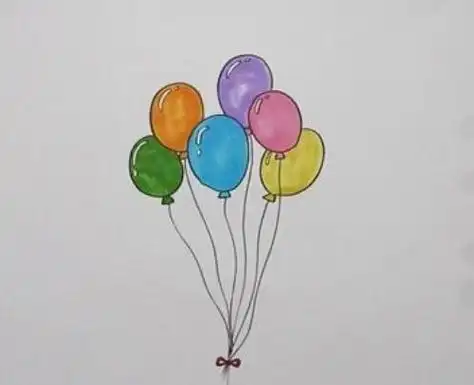 彩色可爱气球简笔画步骤 简单好看气球简笔画怎么画