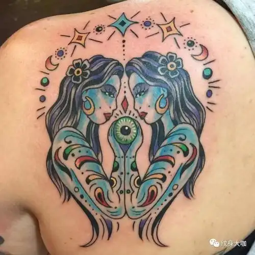 纹身图案素材第407期:十二星座—双子座_纹身百科 - 纹身大咖