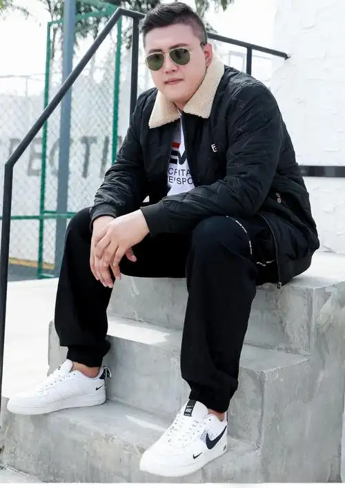 棉服胖子男装加肥加大短外套秋冬季胖潮流帅棉袄 黑色 xxl(130-150斤)